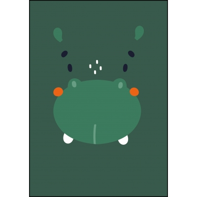 Poster A4 hippo head